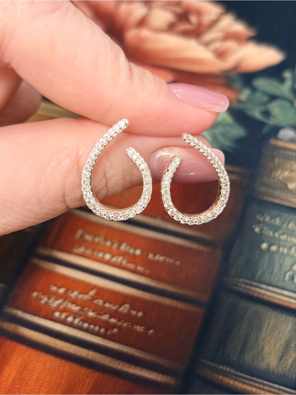 Sparkling Open Hoop Earrings in Silver Tone
